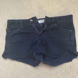 Free People Navy Denim Shorts
